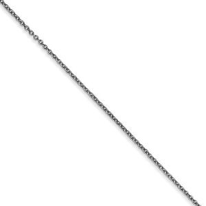 0.9mm, 14k White Gold, Cable Chain Necklace, 24 Inch